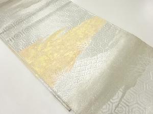 アンティーク　霞に古典柄模様織出し袋帯（材料）